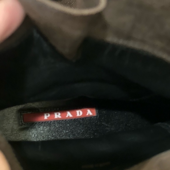 PRADA Double Buckle Suede Wedge Boot.38.5 - Picture 11 of 16